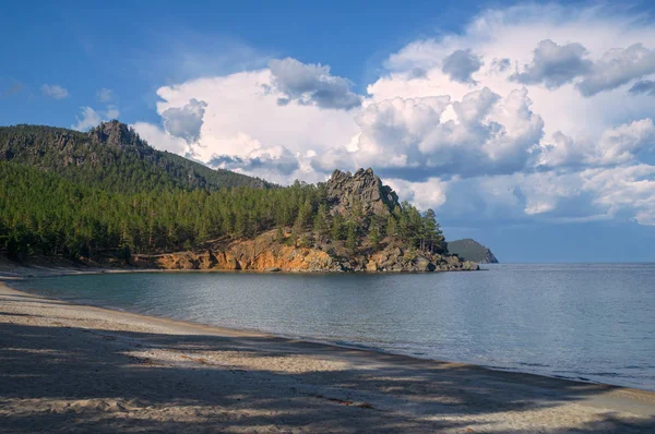 Uma Pequena Baía Areia Lago Baikal — Fotografia de Stock