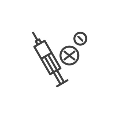 Şırınga ve tablet satırı simgesi