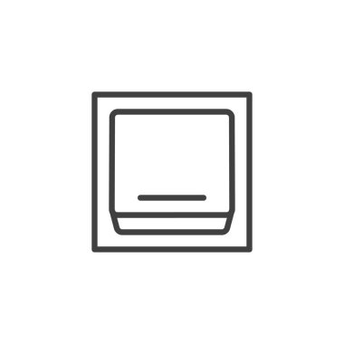 Elektrik düğmesi simgesi. Mobil konsept ve web tasarımı için doğrusal biçim işareti. Işık anahtarı ana hat vektör simgesi. Sembol, logo çizimi. Vektör grafikleri