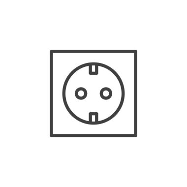 C tipi soket hattı simgesi. Mobil konsept ve web tasarımı için doğrusal biçim işareti. Elektriksel Outlet ana hatları vektör simgesi. Sembol, logo çizimi. Vektör grafikleri