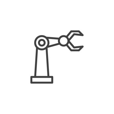 Hidrolik kol makinesi çizgi simgesi