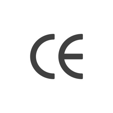 Ce işaret vektör simgesi. Mobil konsept ve web tasarımı için düz tabela. Kabartma ambalajı simgesi. Sembol, logo çizimi. Vektör grafikleri