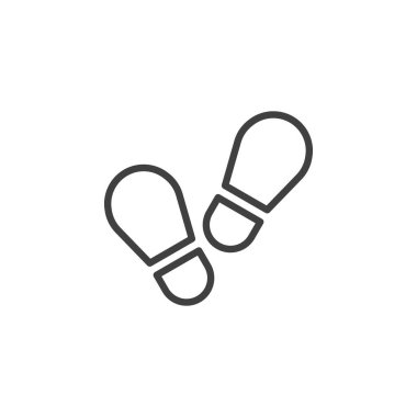 Shoe print line icon