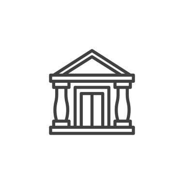 Adliye binası çizgisi simgesi