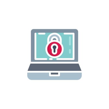 bilgisayar güvenlik düz simgesi