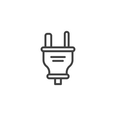 E tipi elektrik kablo hattı simgesi. Mobil konsept ve web tasarımı için doğrusal biçim işareti. Güç dolgusu ana hat vektör simgesi. Sembol, logo çizimi. Vektör grafikleri