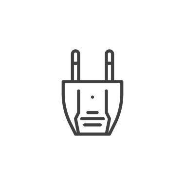 A tipi elektrik kablo hattı simgesi. Mobil konsept ve web tasarımı için doğrusal biçim işareti. Güç dolgusu ana hat vektör simgesi. Sembol, logo çizimi. Vektör grafikleri