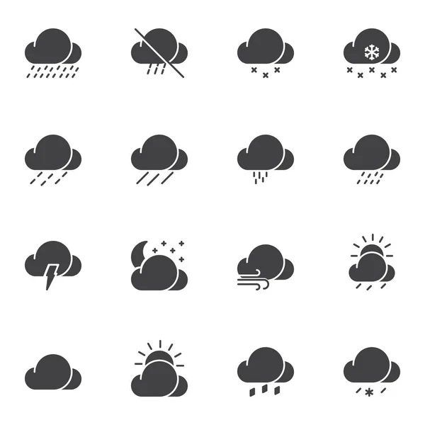 Clima nubes vector iconos conjunto — Vector de stock