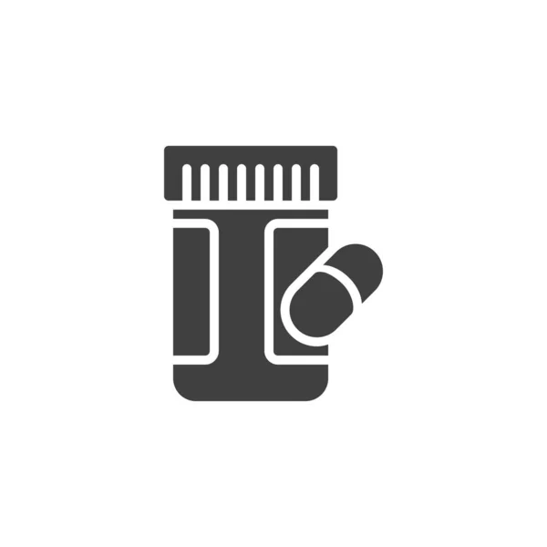 Kapsel Medizin Flaschenvektor Symbol Gefüllte Flache Schilder Für Mobiles Konzept — Stockvektor