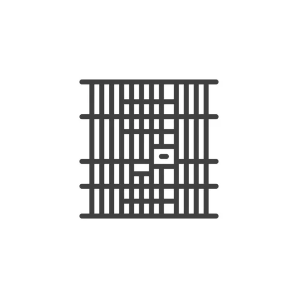 Prison jail line icon — Stock Vector