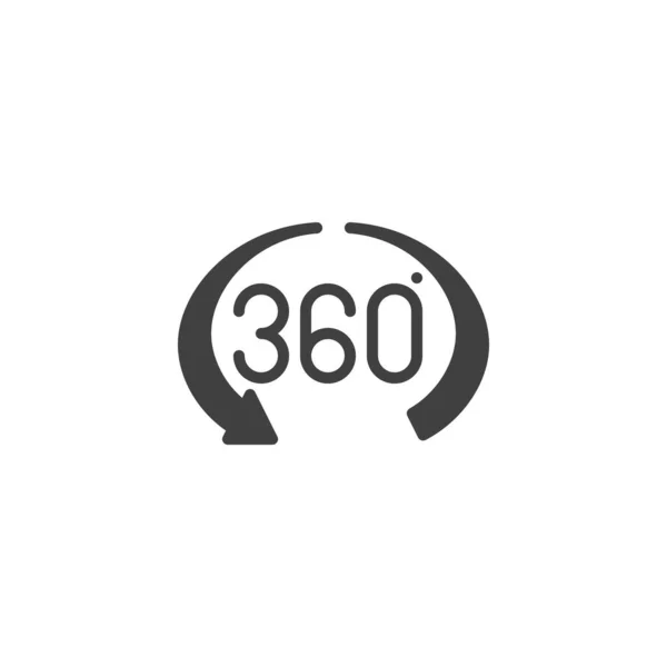 360 Градусів Перегляд Вектор Піктограма Панорамний Вигляд Заповнений Плоский Знак — стоковий вектор