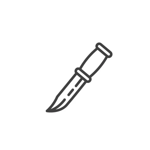 Ícone de linha de faca de combate — Vetor de Stock