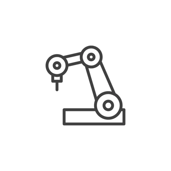 Automatisation robot bras ligne icône — Image vectorielle
