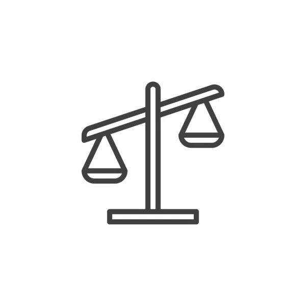 Justiça balança ícone de linha —  Vetores de Stock