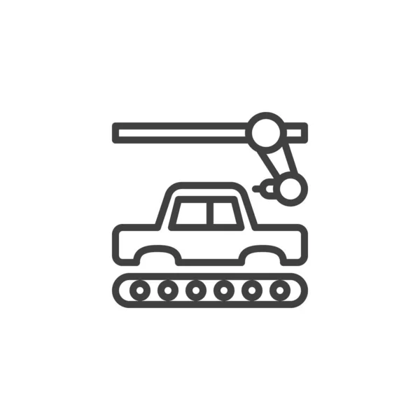 Car conveyor assembly line icon — Stock Vector
