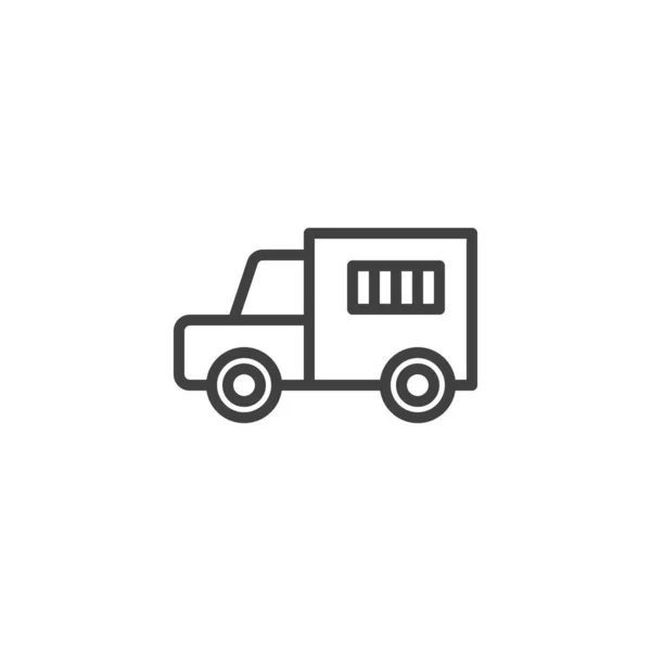 Gevangene truck lijn pictogram — Stockvector