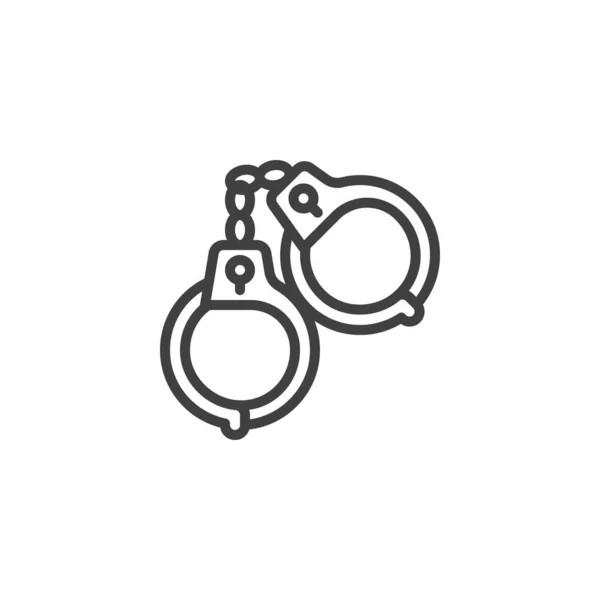 Піктограма лінії поліції наручників — стоковий вектор