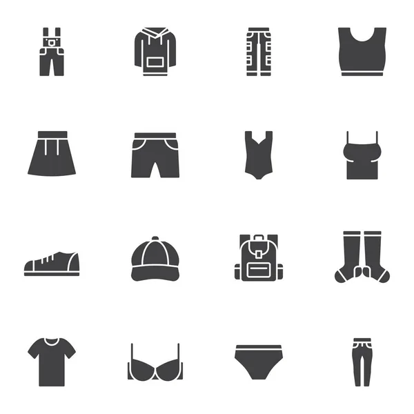 Verano ropa vector iconos conjunto — Archivo Imágenes Vectoriales