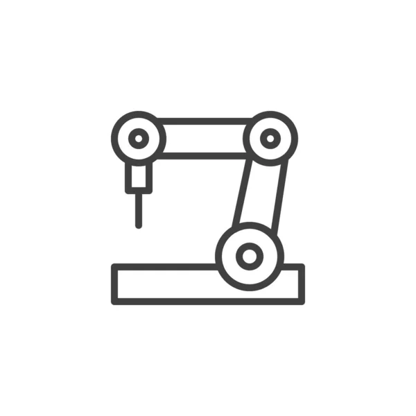 Icône de ligne de bras robotique — Image vectorielle