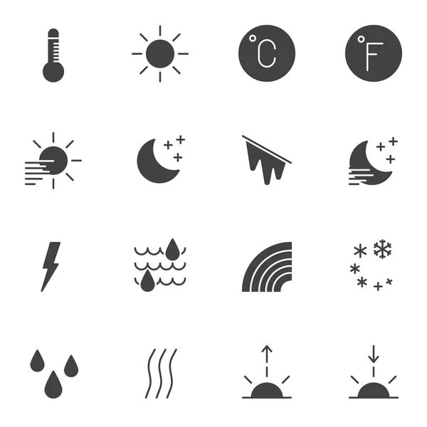 Conjunto de ícones vetoriais meteorológicos — Vetor de Stock