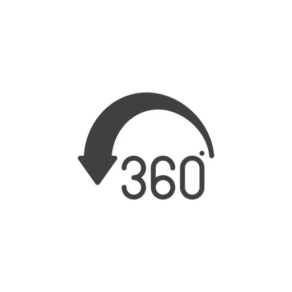 Ikona Vektoru Šipky Úhlu 360 Stupňů Panoramatický Výhled Vyplnil Plochý — Stockový vektor