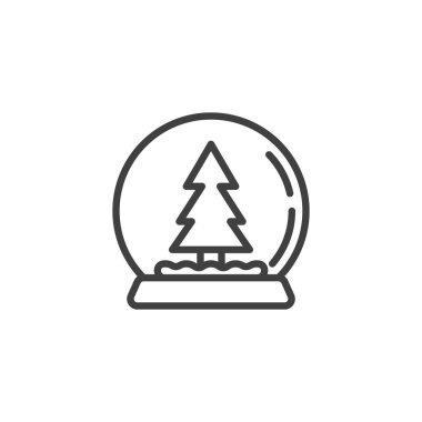 Yeni yıl kar küresi çizgisi simgesi