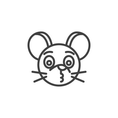 Öpüşen fare simgesi çizgisi simgesi