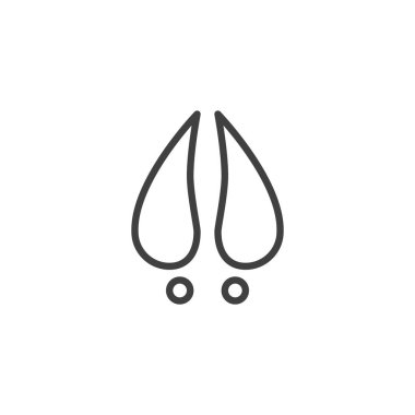 Geyik pençesi iz çizgisi simgesi. Mobil konsept ve web tasarımı için doğrusal biçim işareti. Geyik toynağı iz izi vektör ikonu. Sembol, logo çizimi. Vektör grafikleri