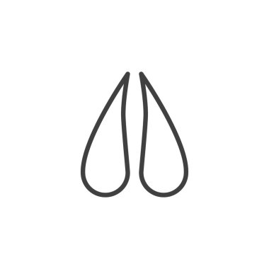 Koyun pençesi iz çizgisi simgesi. Mobil konsept ve web tasarımı için doğrusal biçim işareti. Koyun toynağı izi, vektör ikonu. Sembol, logo çizimi. Vektör grafikleri