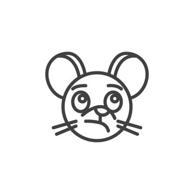 Düşünceli fare simgesi çizgisi simgesi