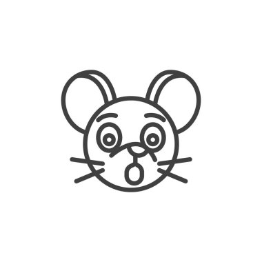 Utangaç fare simgesi çizgisi simgesi