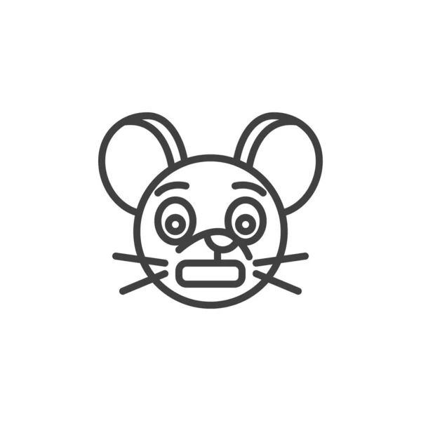 Ikona čáry emotikon panické krysy — Stockový vektor
