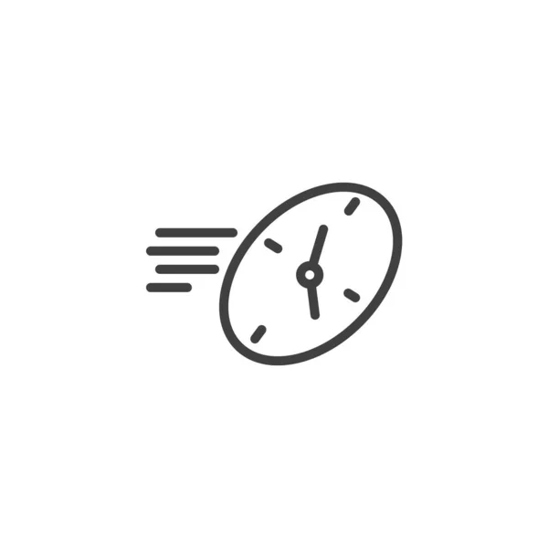 Tijd vliegt lijn pictogram — Stockvector