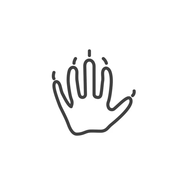 Castor paw print line icon — 스톡 벡터