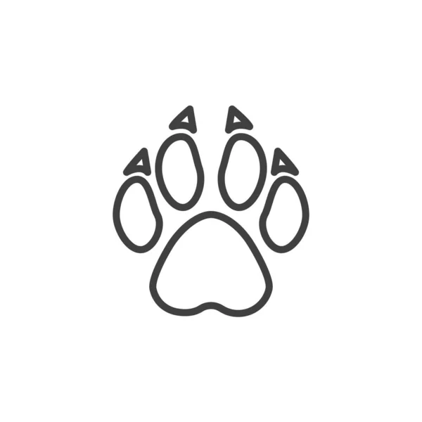 Εικόνα Γραμμής Αποτυπώματος Wolf Paw Γραμμικό Στύλ Για Mobile Concept — Διανυσματικό Αρχείο