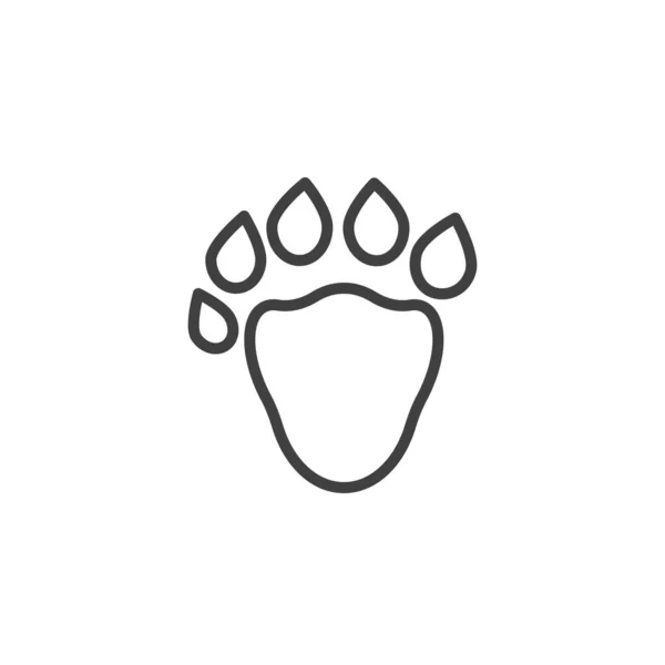 安定した足の印刷ラインアイコン モバイルコンセプトとウェブデザインのためのリニアスタイルのサイン 安定した動物の足跡の輪郭ベクトルアイコン シンボル ロゴイラスト ベクトルグラフィックス — ストックベクタ