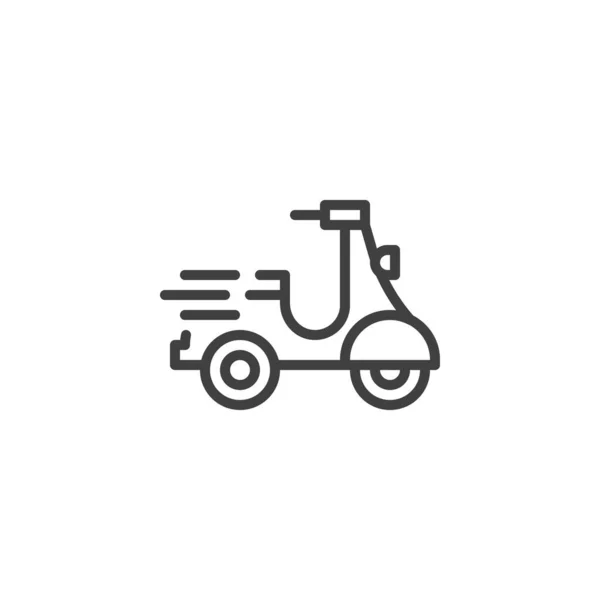 Snelle levering scooter lijn pictogram — Stockvector