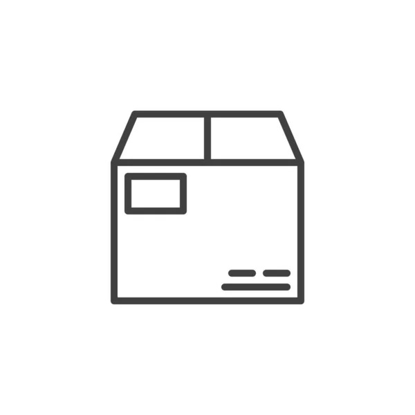 Emballage postal boîte ligne icône — Image vectorielle