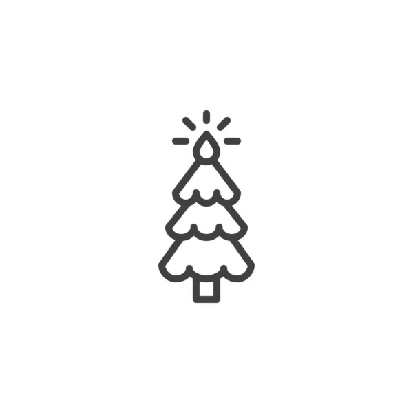 Nouvelle icône de ligne d'arbre année — Image vectorielle