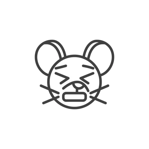 Ikona emotikonové čáry zmučené krysy — Stockový vektor