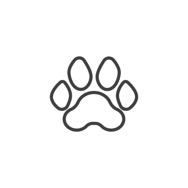 Ikona Linii Odcisków Tygrysa Liniowy Znak Stylu Dla Mobilnej Koncepcji — Wektor stockowy