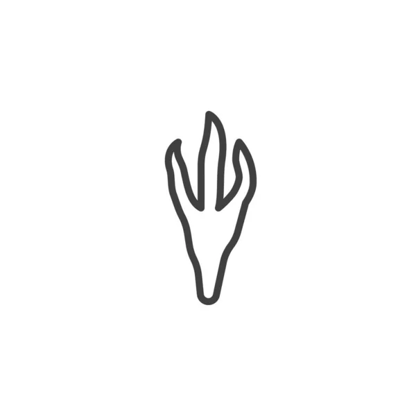 Иконка Линии Печати Лапы Вороны Знак Стиля Мобильной Концепции Веб — стоковый вектор