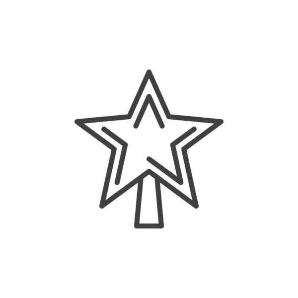 Nový rok dekorace hvězda řádek ikona — Stockový vektor
