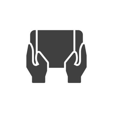 Tablet vektör simgesini tutan eller