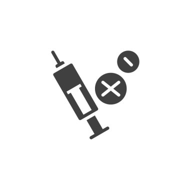 Şırınga ve tablet vektör simgesi