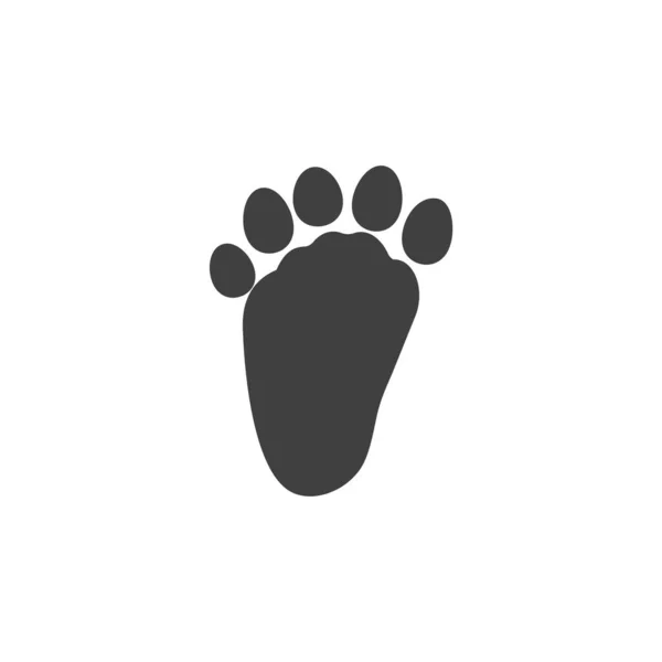 Bear hind paw print vector icon — Stock Vector