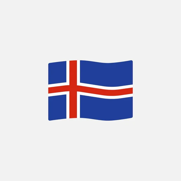 İzlanda bayrak renkleri düz simgesi — Stok Vektör