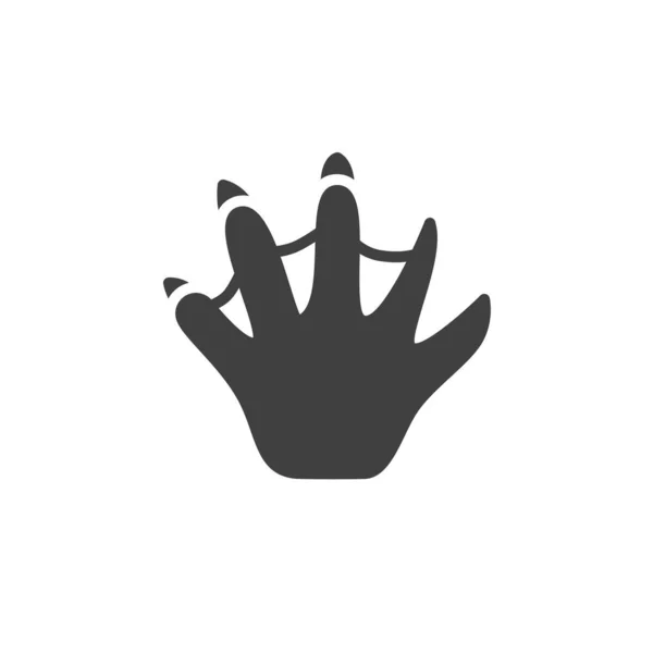 Crocodile paw print vector icon — Stock Vector
