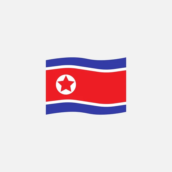 Korea Północna flaga kolory płaska ikona — Wektor stockowy