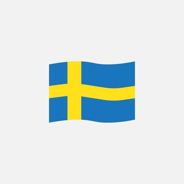Zweden vlag kleuren vlakke pictogram — Stockvector